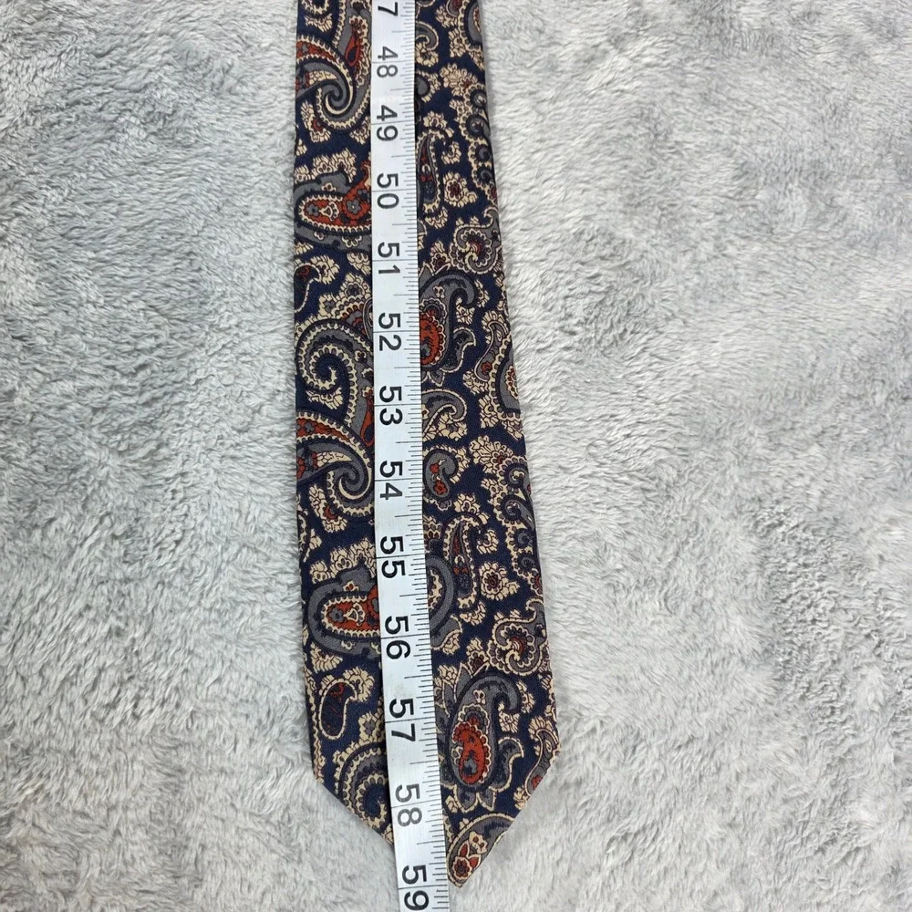 Nordstrom Mens Navy Blue Paisley Silk‎ Necktie Classic Formal Business 59